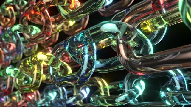 Color glass chain shine bg able to loop endless 4k