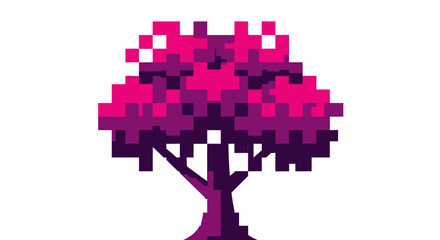 Fototapeta premium Pixel Art Tree Design.