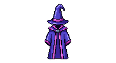 Naklejka premium Purple Wizard Cartoon Character.
