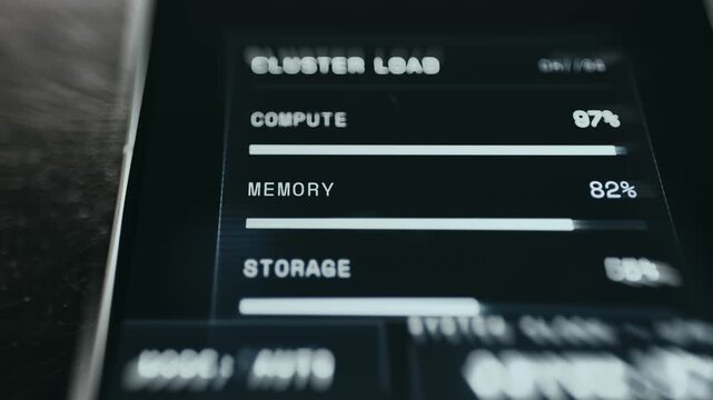 Cluster Load monitor indicating high compute usage at 97 percent
