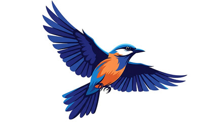 Obraz premium Vibrant blue and orange macaw parrot in flight bird wings
