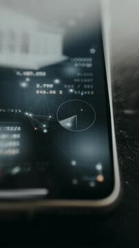 Dashboard UI representing futuristic networking and financial technology concepts