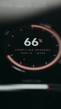System interface transitioning from Decrypting Cache to Compiling Shaders
