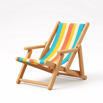 Chaise Longue de Plage Ray&eacute;e Isol&eacute;e