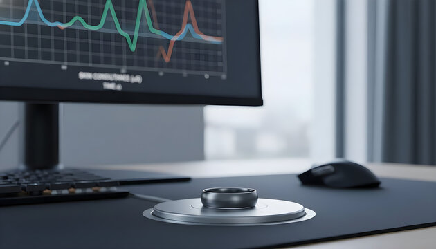 A computer monitor with a mouse and a mouse pad