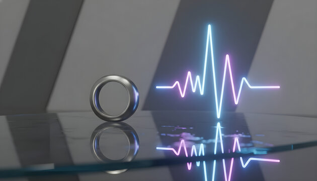 A pair of rings sitting on top of a table