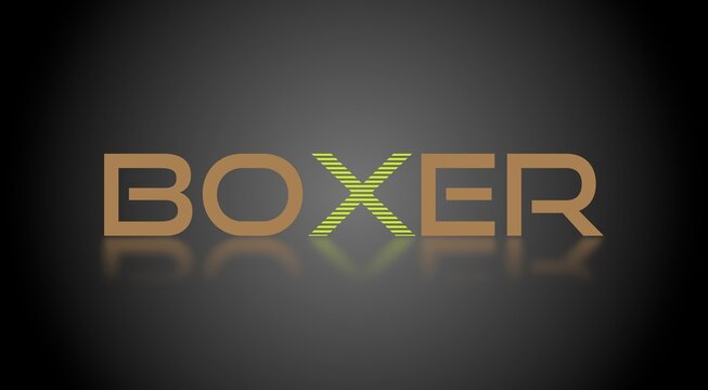 Testo BOXER con font variabile e sfondo colorato