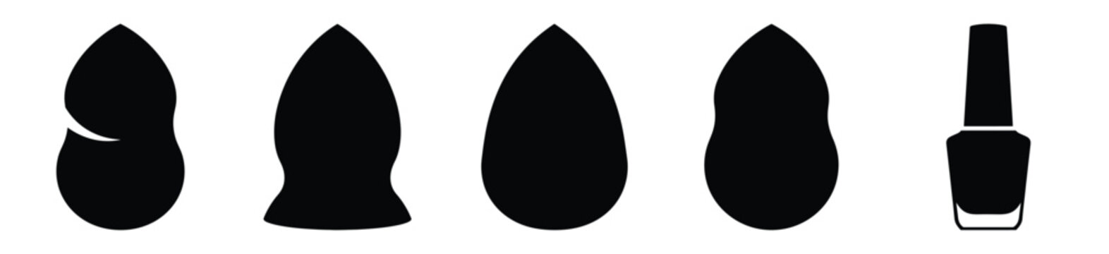 Set of minimalist   sponge silhouette vector icon for beauty design.