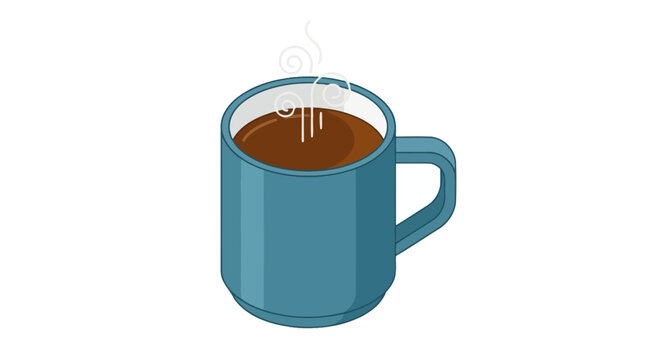 Blue Mug with Coffee.