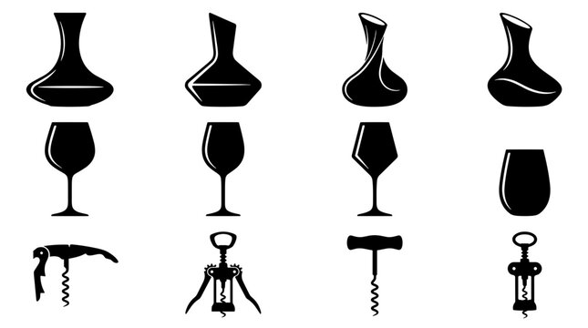 Collection of vintage corkscrews and bottle openers for bar tools