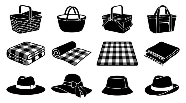 Collection of various stylish hats and accessories