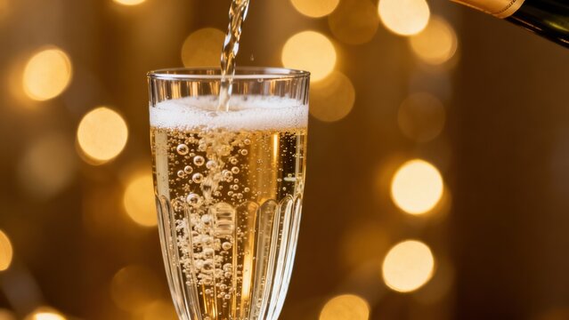 Champagne being poured into glass