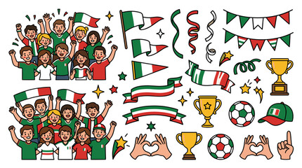 Fototapeta premium Celebration of sports and national pride with fans and trophies
