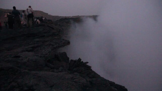 Edge of Erta Ale volcano crater in Afar depression, Ethiopia