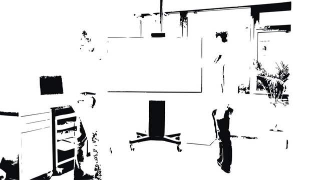 Modern Office Meeting Room with Whiteboard and Laptop