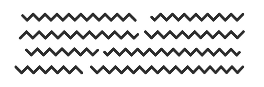 Four rows of thick black zigzag lines on a white background pattern simple