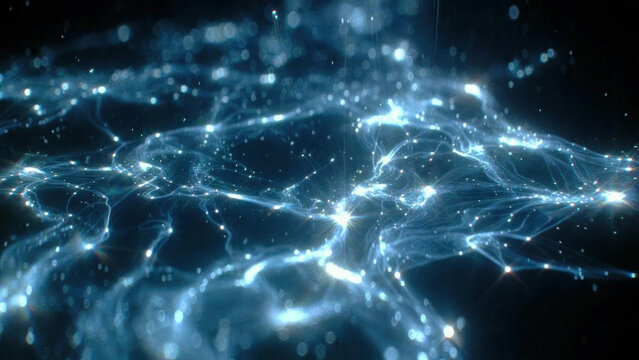 Rete neurale digitale astratta con connessioni luminose