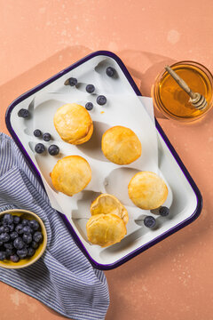 Scone Filled with honey  and Clotted Cream 