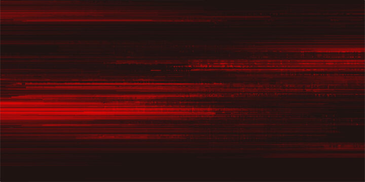 Abstract digital glitch effect with horizontal red lines on a dark background, evoking a sense of disruption or technological distortion.