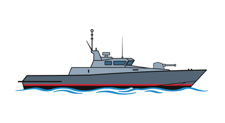Modern naval warship vessel boat. © tri
