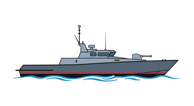 Modern naval warship vessel boat.