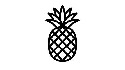 Obraz premium Black line art pineapple fruit icon.