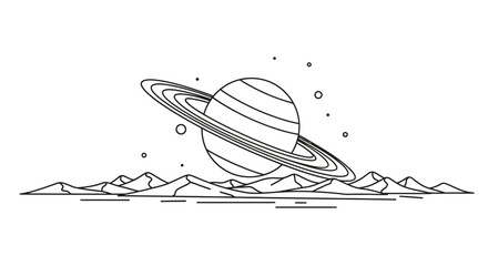 Saturn Planet with Ring System. © Yakup