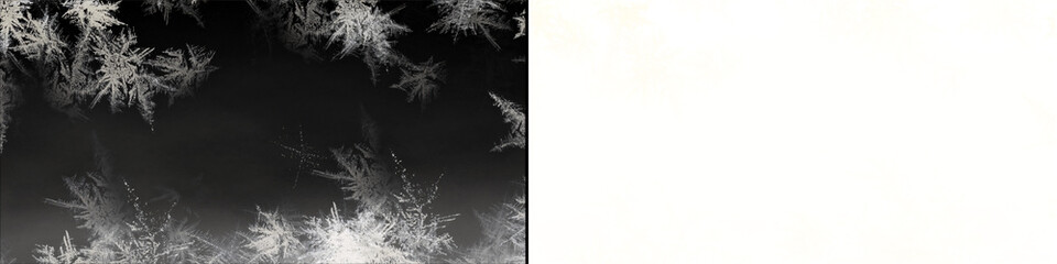 Bottom frame of ice frost with transparent background for winter holiday greetings. © MatStudio