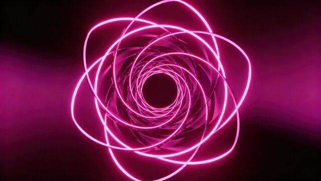 Pink neon spiral tunnel