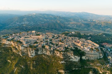Obraz premium Aerial view of the city of Gerace in Calabria