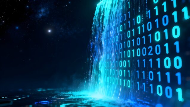 Binary data stream in digital space