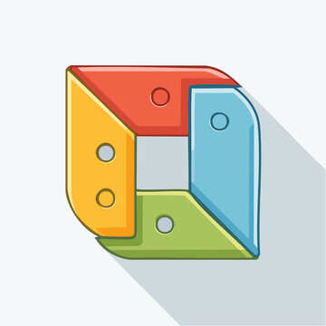 Abstract geometric logo with four colorful segments and circles