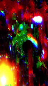 Glitch art style that uses digital or analog errors to create aesthetic designs vertical video