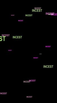 Incest Word Cloud On Black Background Taboo  Provocative Social Concept Visual vertical video