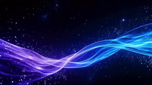 Cosmic wave of blue and purple light