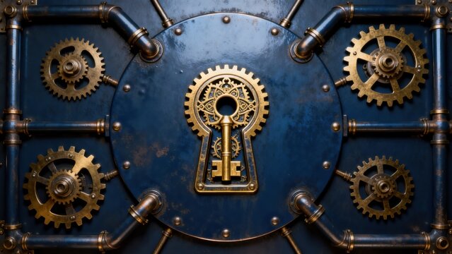 Steampunk style mechanical lock design