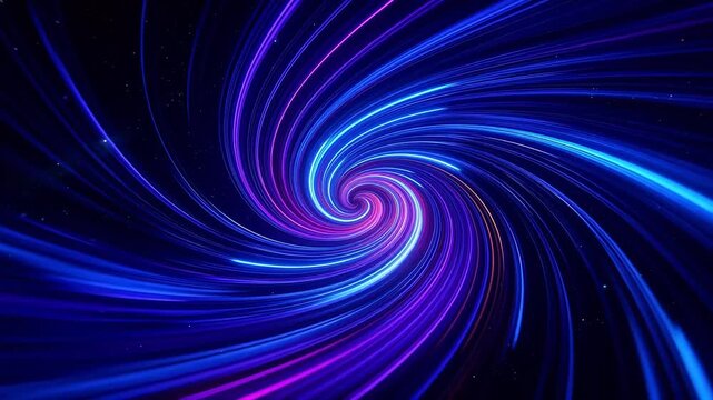 Colorful light streaks in spiral pattern
