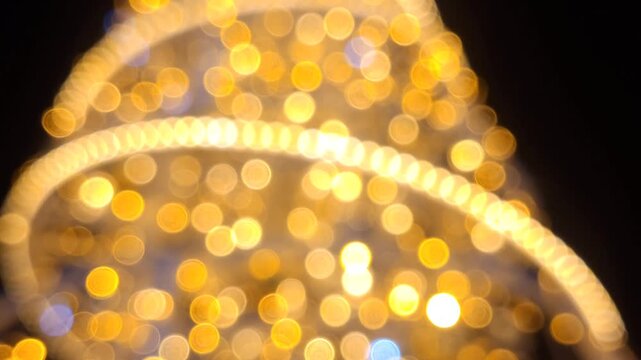 Christmas tree defocused background, happy winter holidays concept