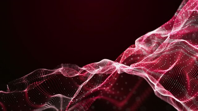 Powerful video animation with particle wave object in slow motion, 4096x2304 loop 4K