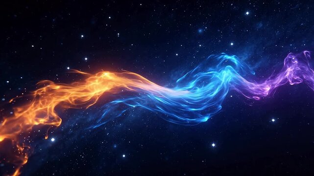 Cosmic Nebula with Colorful Gas Clouds