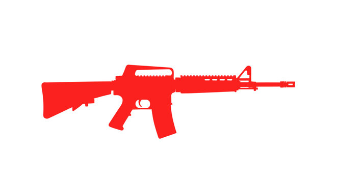 Red Rifle Gun Weapon Firearm.