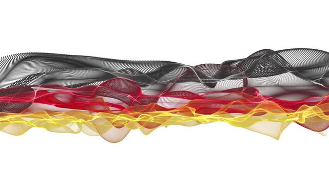Fantastic German color wave video animation in slow motion for sport events and space for text, 4096x2304 loop 4K