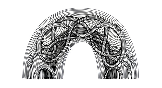 Intricate knotwork archway design element.