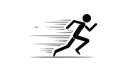 Obraz premium Fast Running Stick Figure Icon