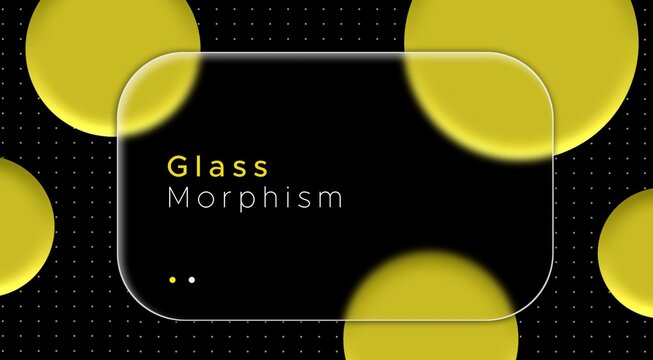 Modern abstract background banner featuring a translucent frosted glassmorphism panel.