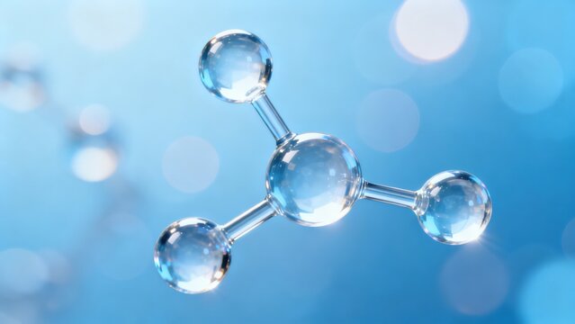 Molecular structure against blue background