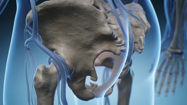 Anatomical Visualization of Human Pelvic Bone Structure and Internal Inflammation Analysis