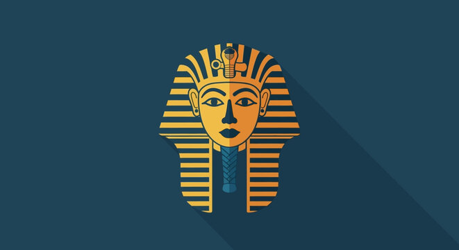 Pharaoh Mask Icon - Ancient Egyptian Royalty Symbol