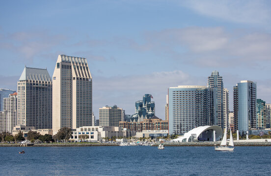 The downtown skyline by the Marina district in San Diego, California. USA