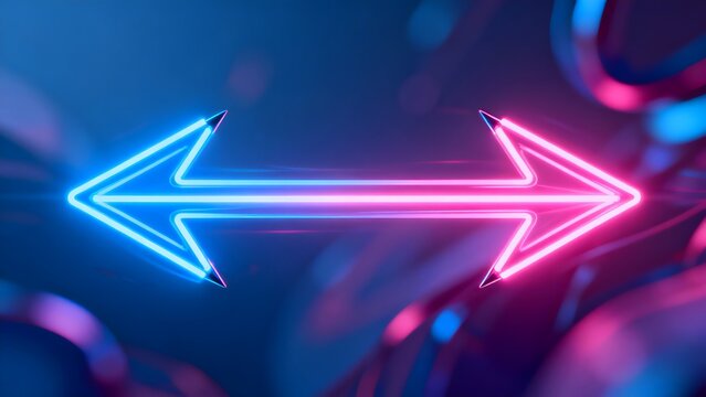 neon arrows pointing opposite directions